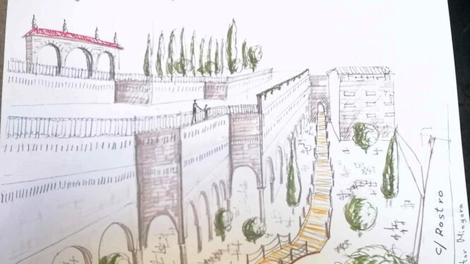 Boceto de la propuesta "Mirador de San Andrés".