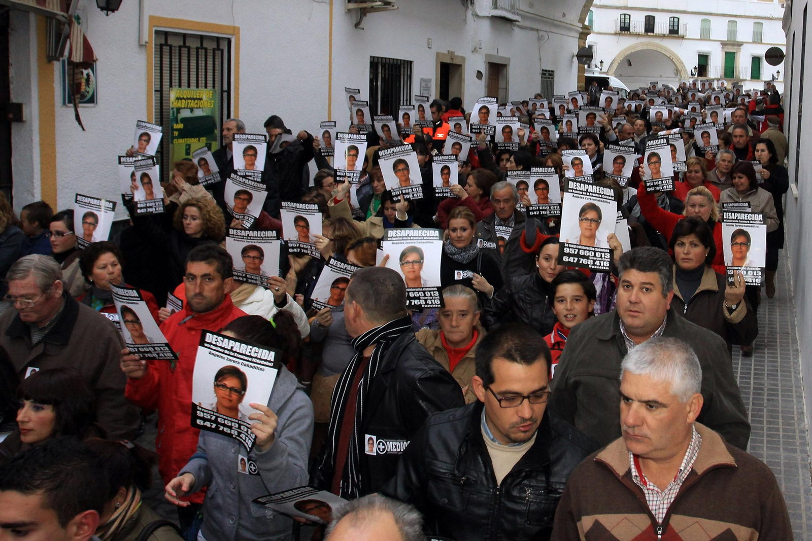 Una de las manifestaciones celebradas en Aguilar de la Frontera a favor de la familia de Ángeles Zurera.