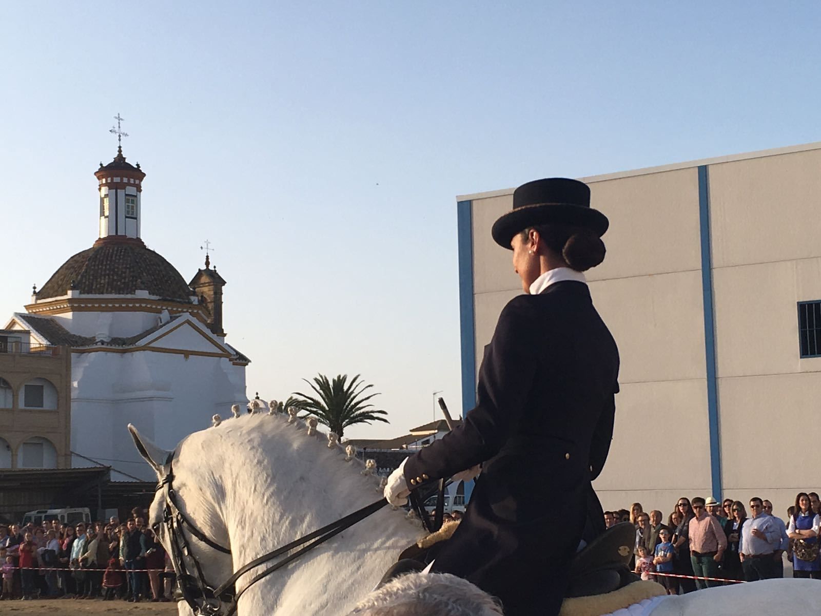 Un momento del espectáculo ecuestre en el patio de las Bodegas del Pino.