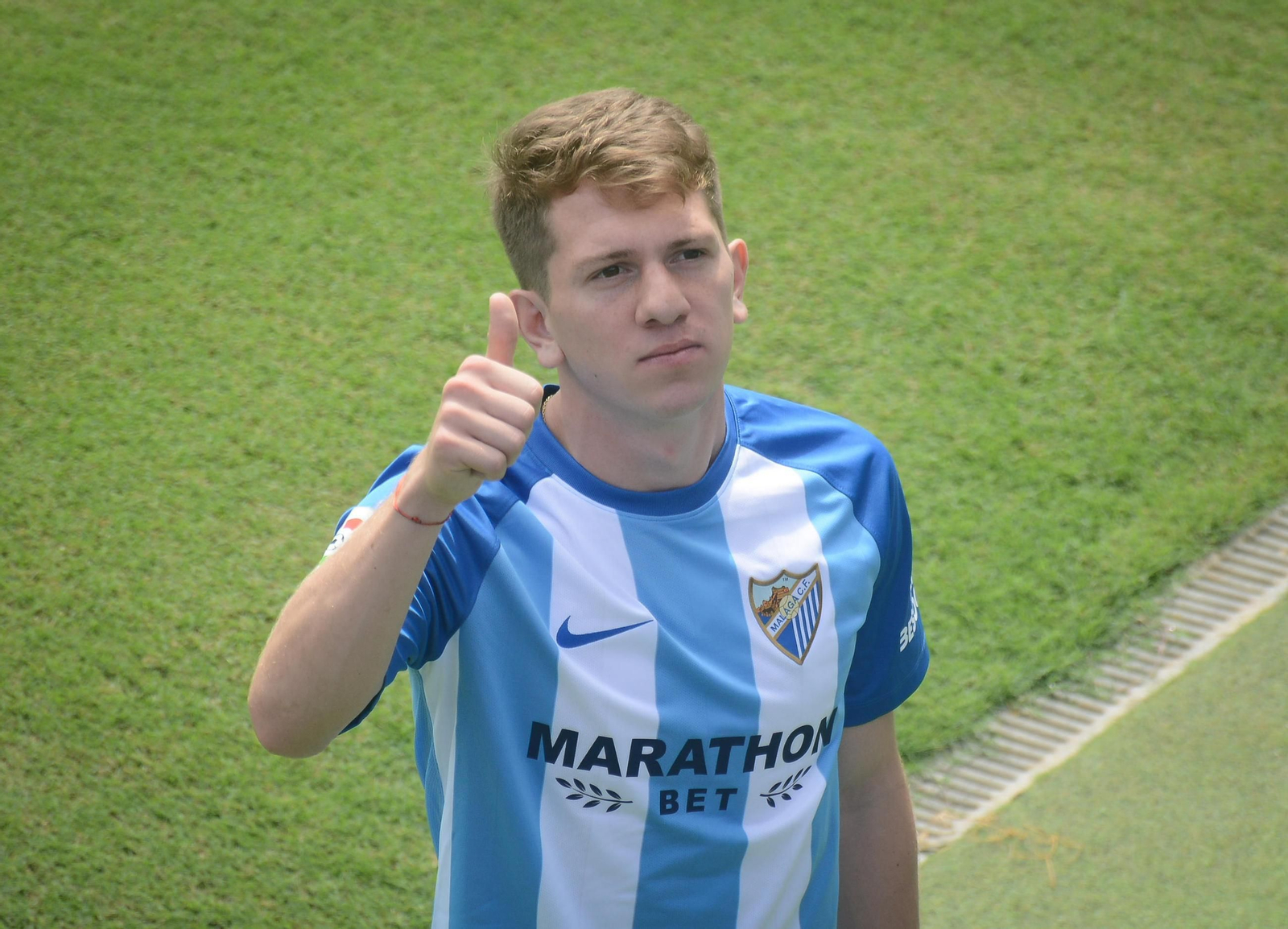 Esteban Rolon, en su presentación en el Málaga CF.