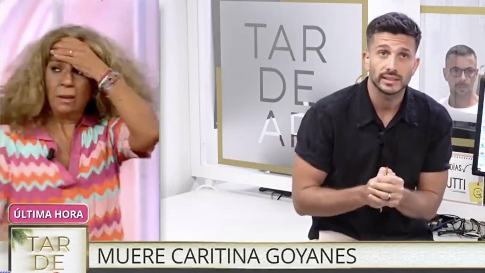 Lolita se desmaya en directo al enterarse de la muerte de Caritina Goyanes