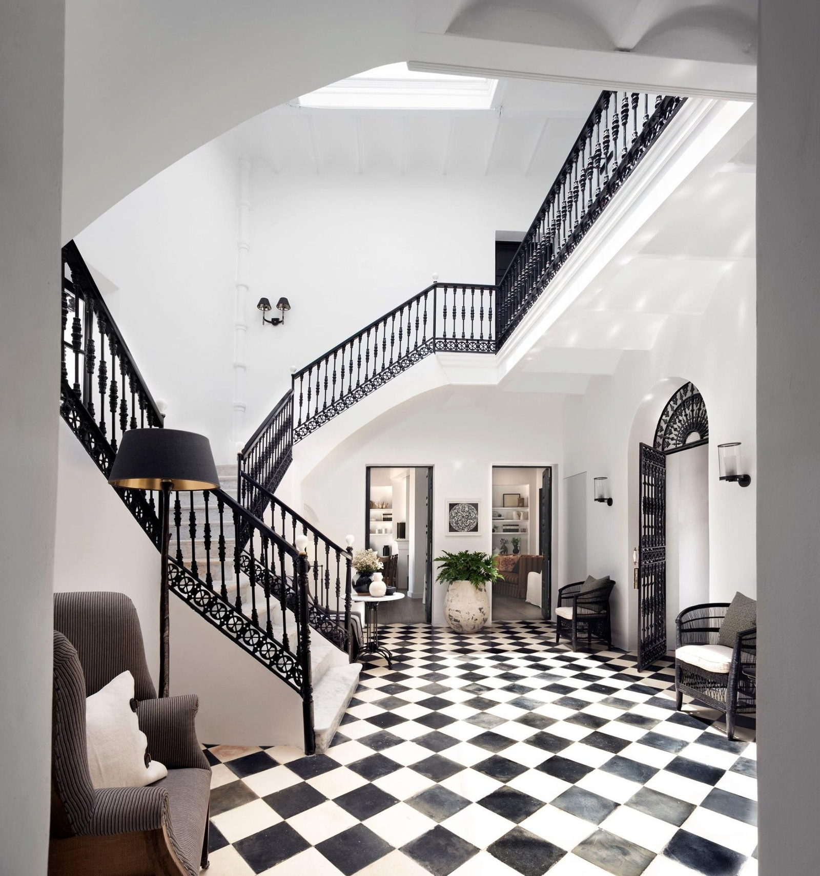 El luminoso hall del alojamiento.