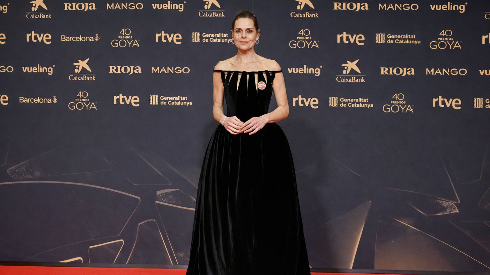 La actriz Miryam Gallego lució un diseño del jiennense Vicente Martos que idearon entre los dos, codo con codo.