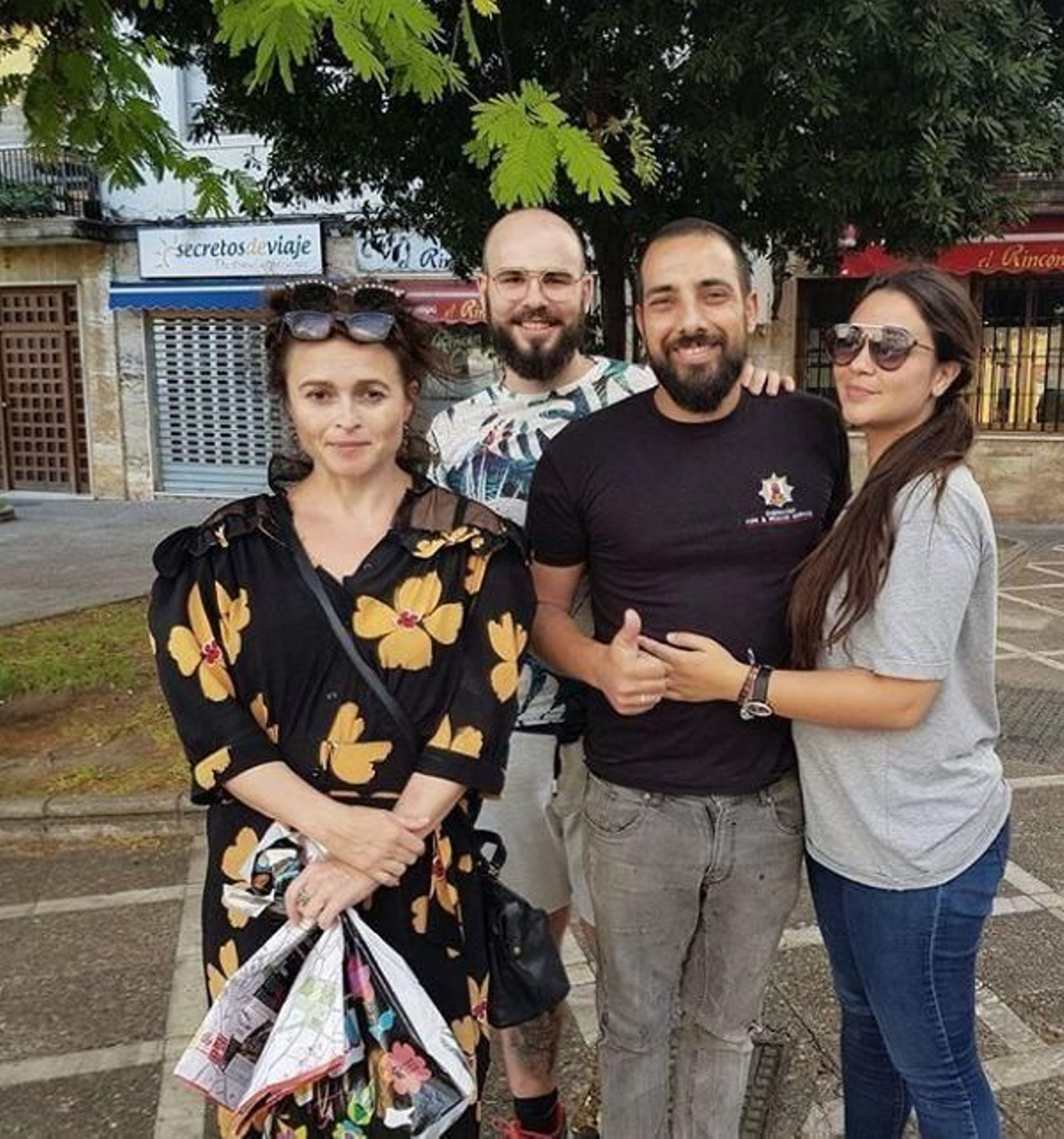 Helena Bonham Carter en la plaza Aladro de Jerez