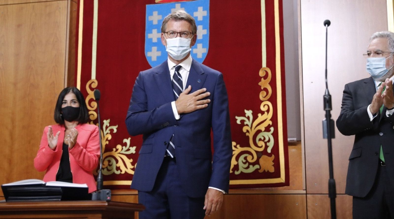 Alberto Núñez Feijóo, tras el discurso de investidura.