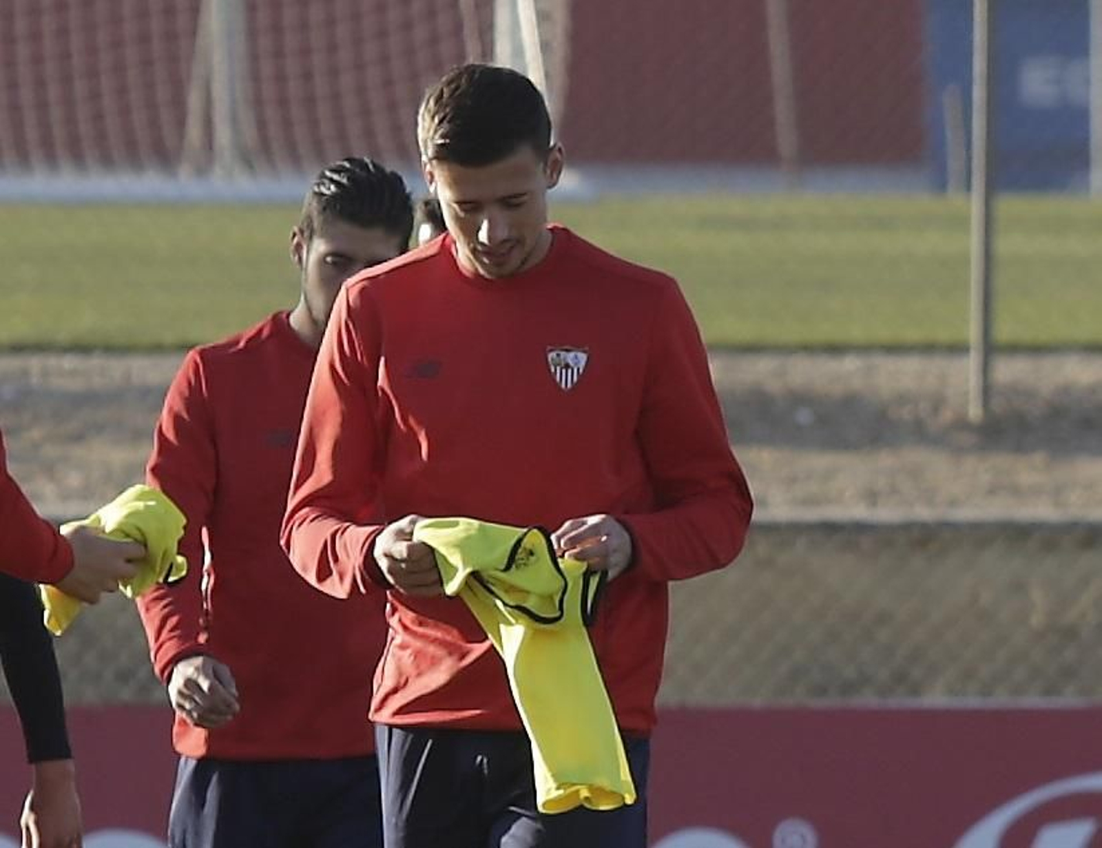Clement Lenglet, en un entrenamiento del Sevilla.