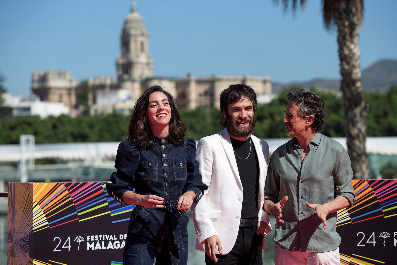 Vicky Luengo, Ricardo Gómez y Pere Ponce, este lunes, en Málaga.