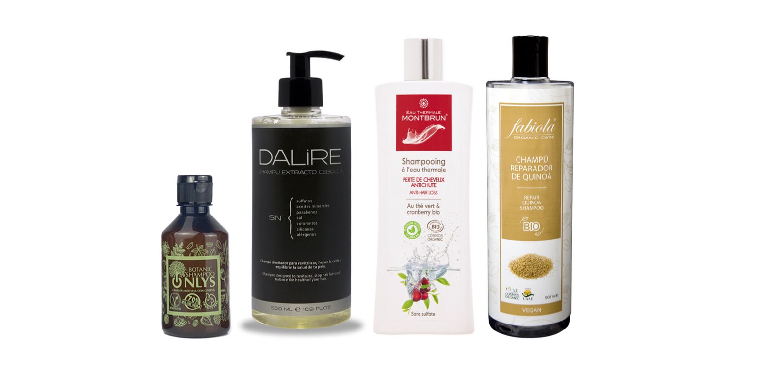 Algunos de los champús recomendados para frenar la caída del cabello.