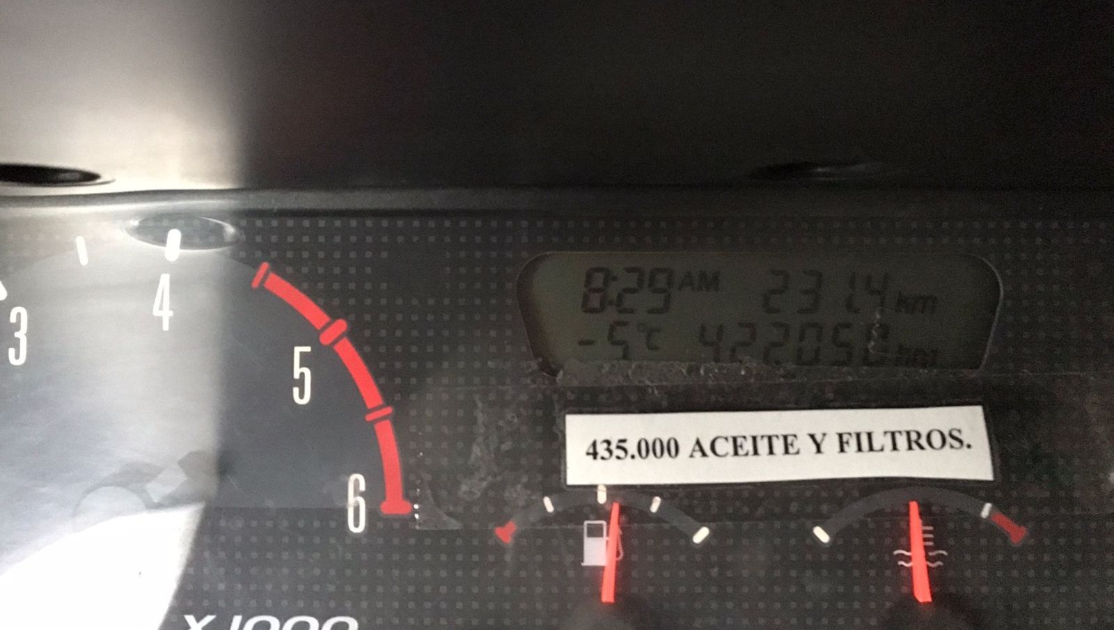 Cuentakilómetros de un vehículo de la Guardia Civil de Córdoba.