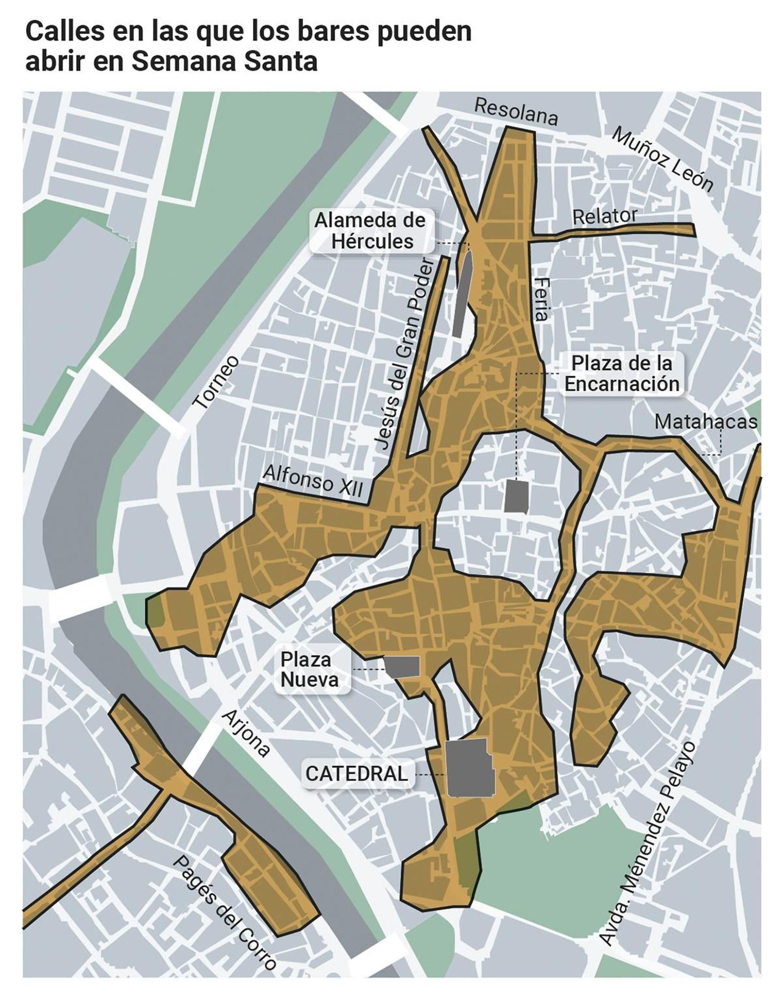 Calles en las que los abres pueden abrir en Semana Santa 2024