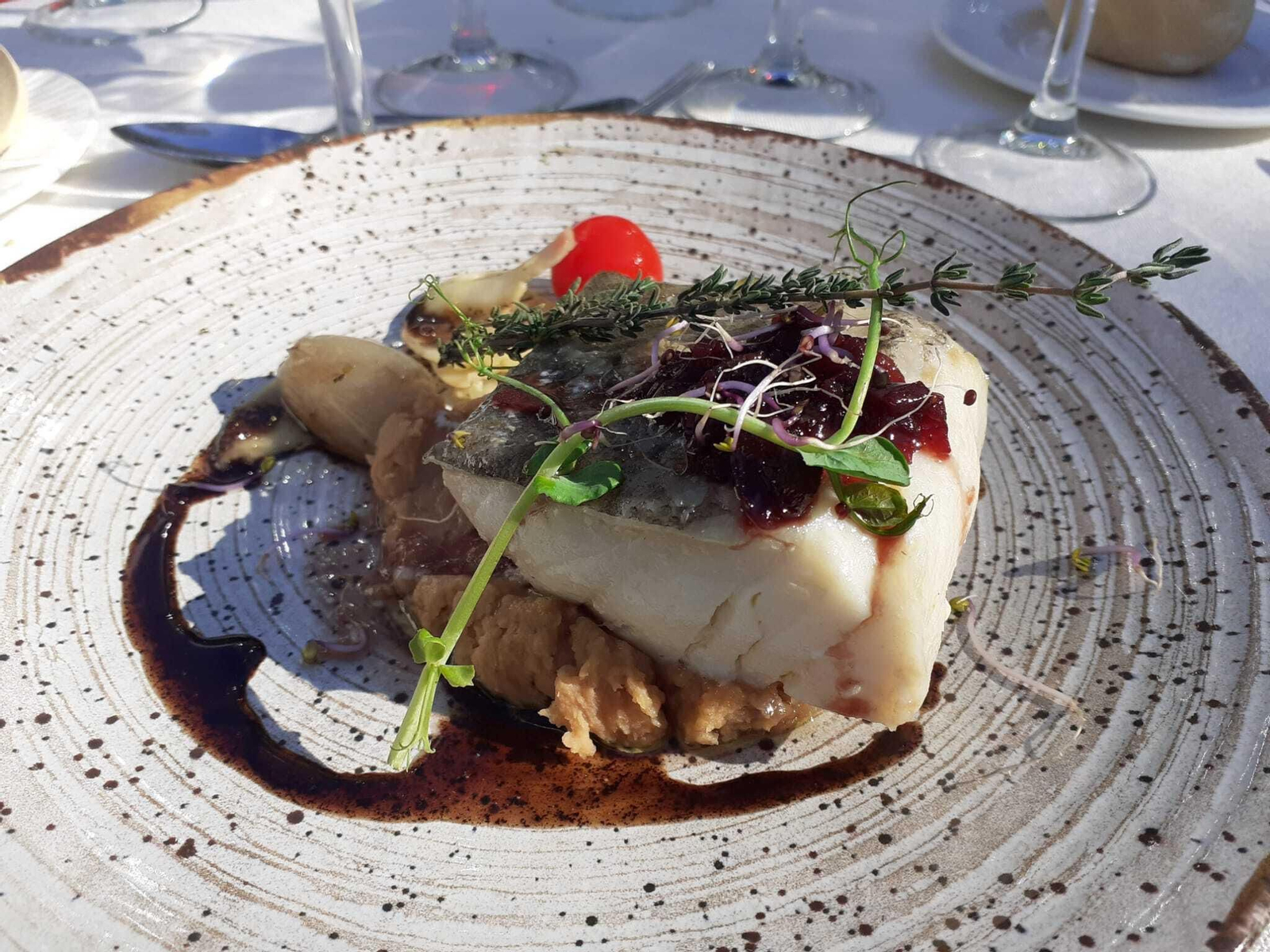 El sabroso bacalao sobre puré de castañas del chef luso Helio Loureiro.