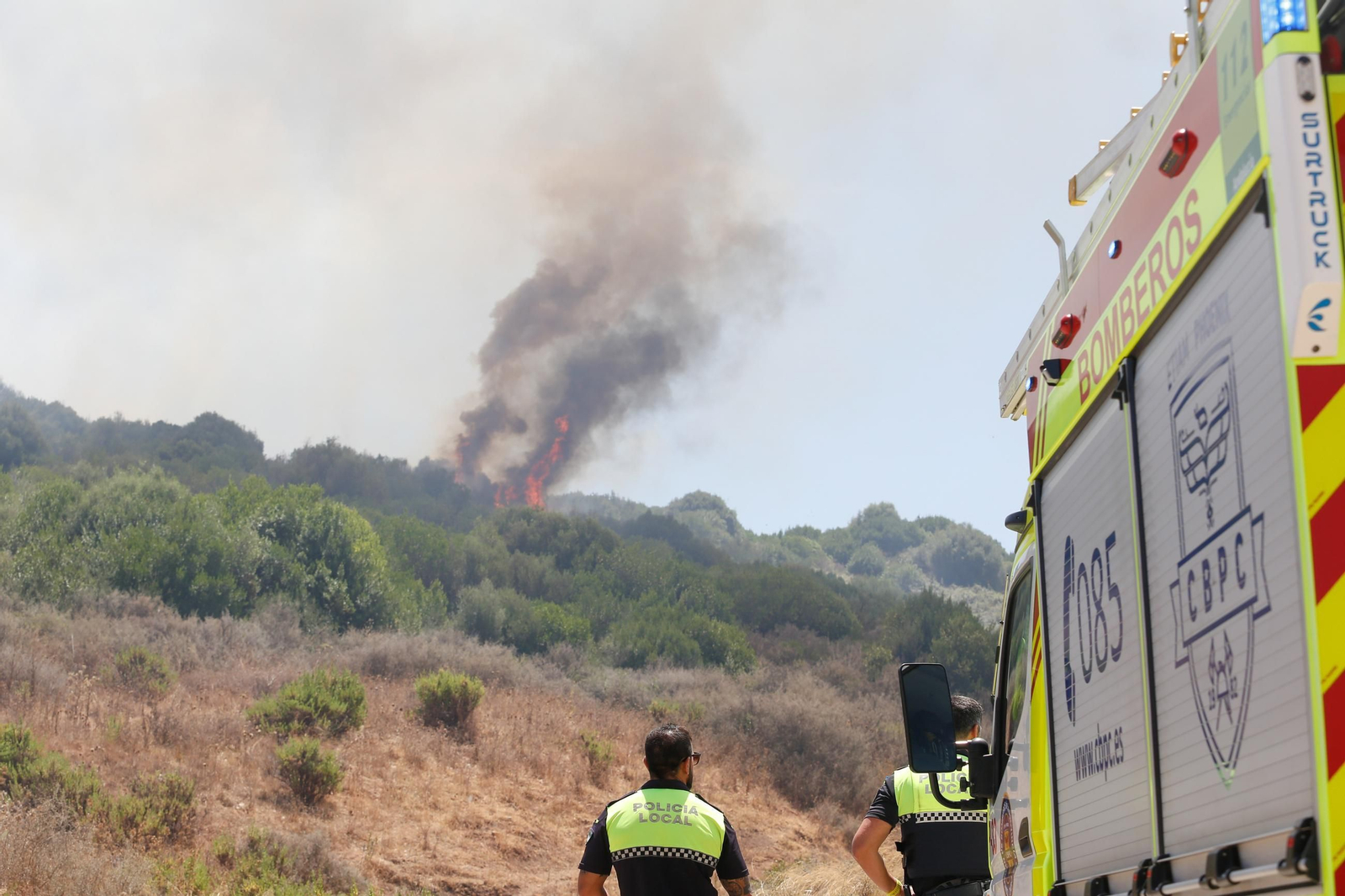 El incendio del pasado julio en la Cañada de los Tomates, en Algeciras.