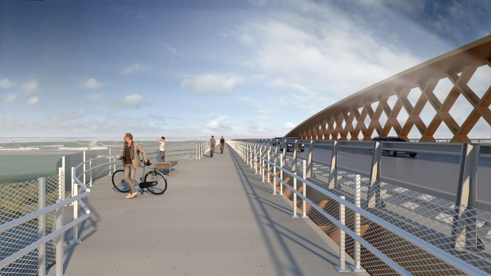 Recreación del puente de la SE-40 de Dos Hermanas a Coria.