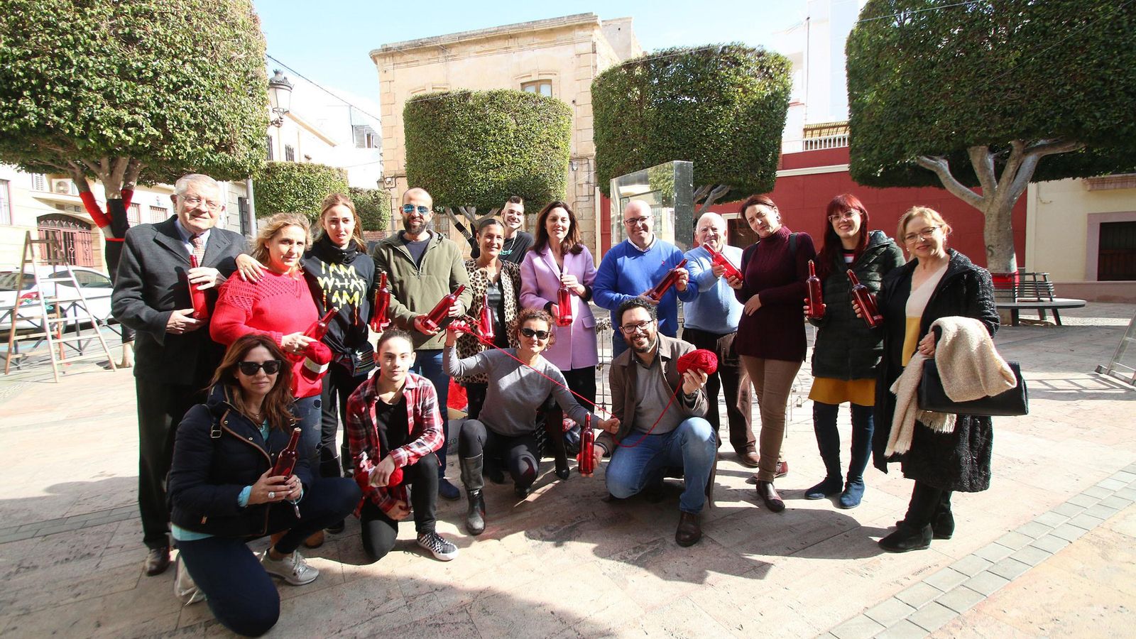 Preparación de la instalación en la plaza Campoamor.