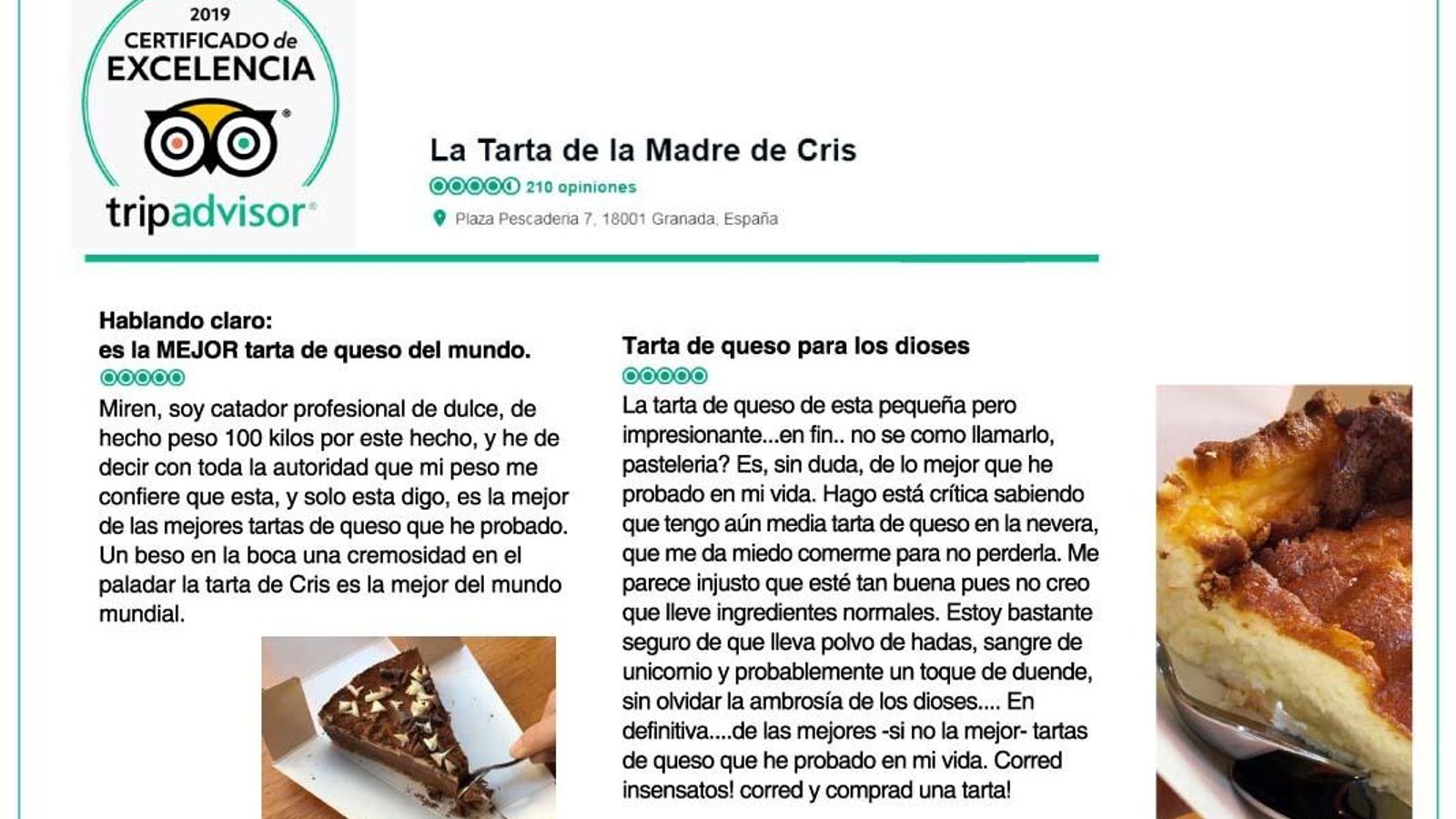 Reseñas en Trip Advisor