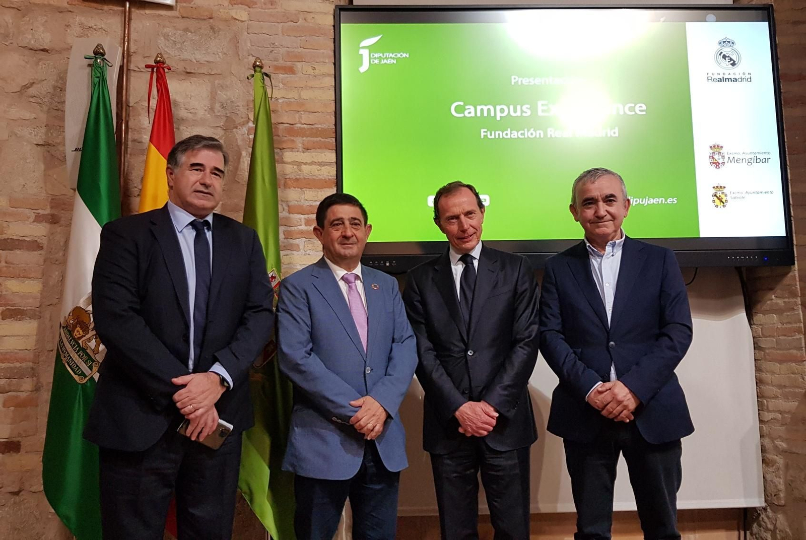 Félix González, Paco Reyes, Emilio Butragueño y Juan Bravo, en la presentación del evento.