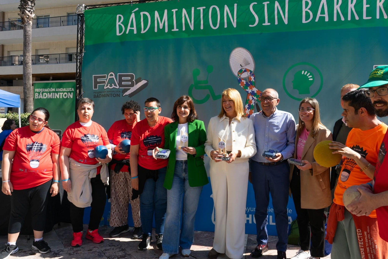 Momento de la inauguración del Día del Bádminton sin Barreras este martes. Momento de la inauguración del Día del Bádminton sin Barreras este martes.