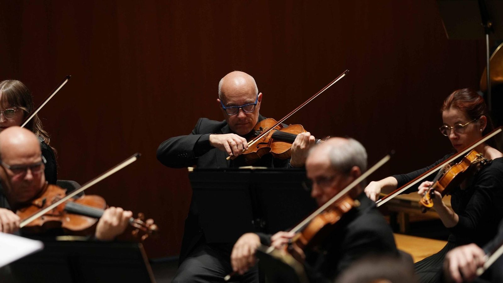 Parte de la sección de cuerda de la Orquesta de Córdoba.