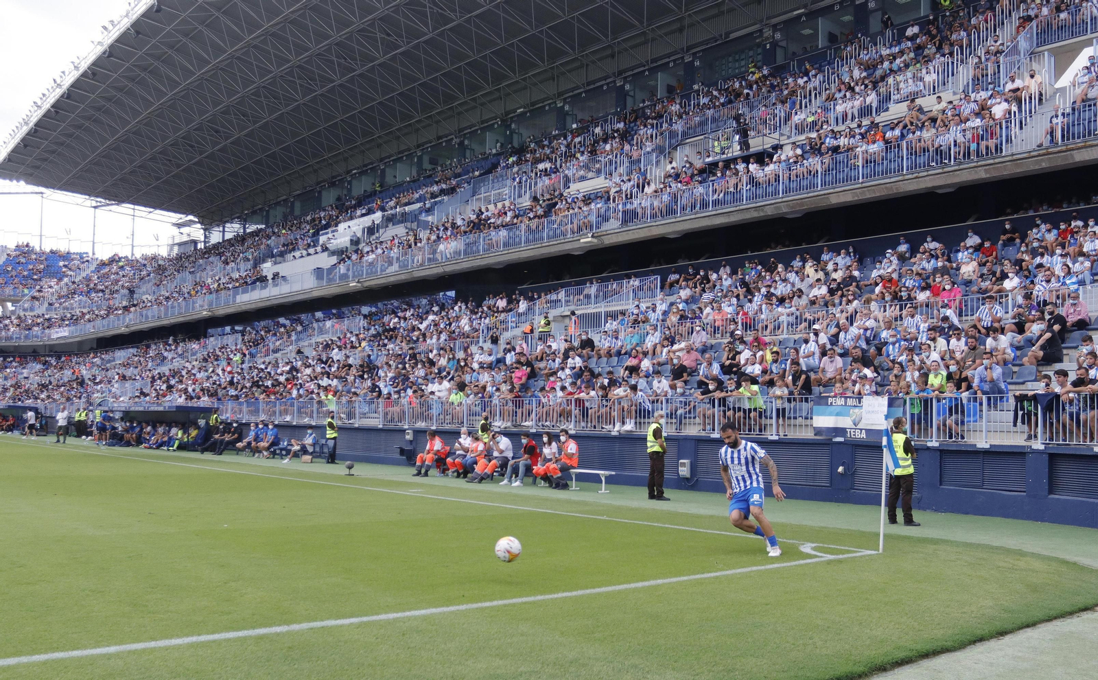 Javi Jiménez, en el Málaga-Fuenlabrada.