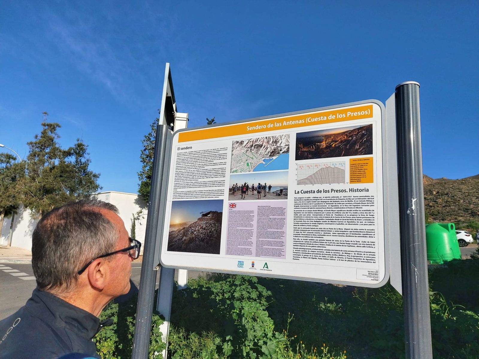 Cartel que marca el inicio de la cuesta de los presos