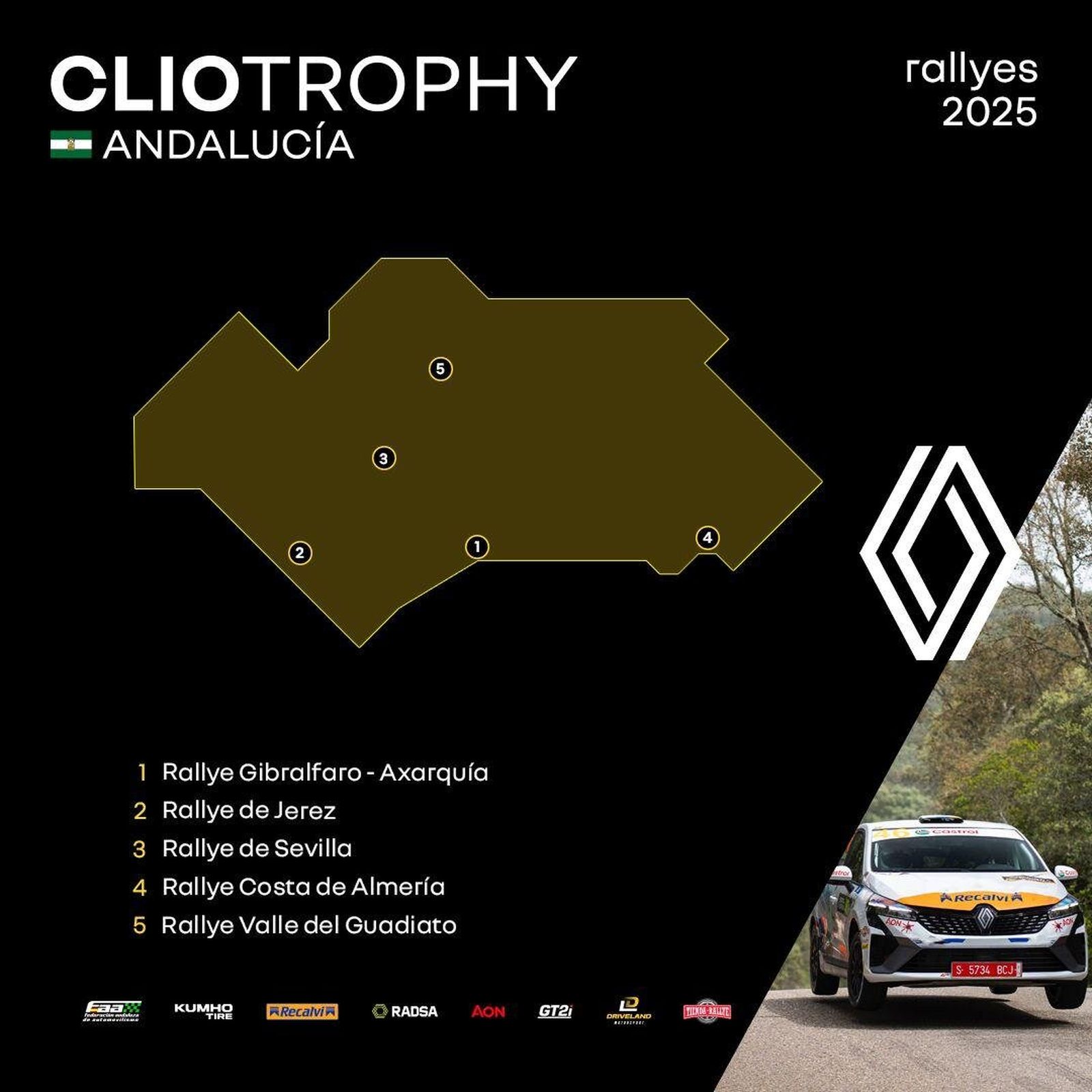 Cartel del Clio Trophy Andalucia 2025.