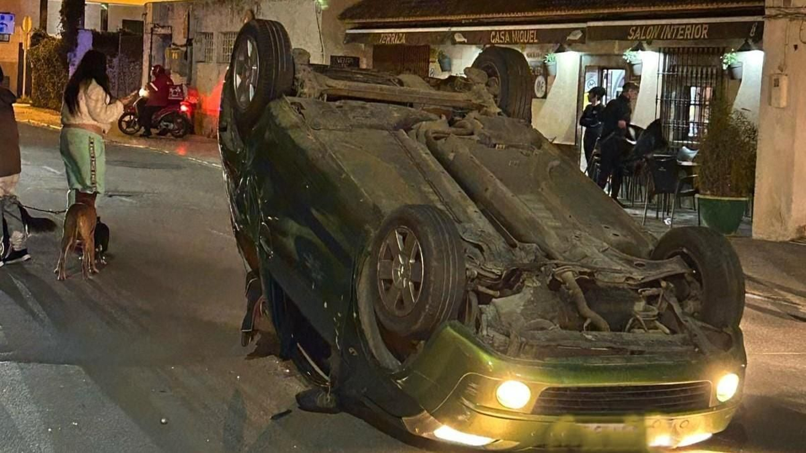 El vehículo accidentado en San Fernando