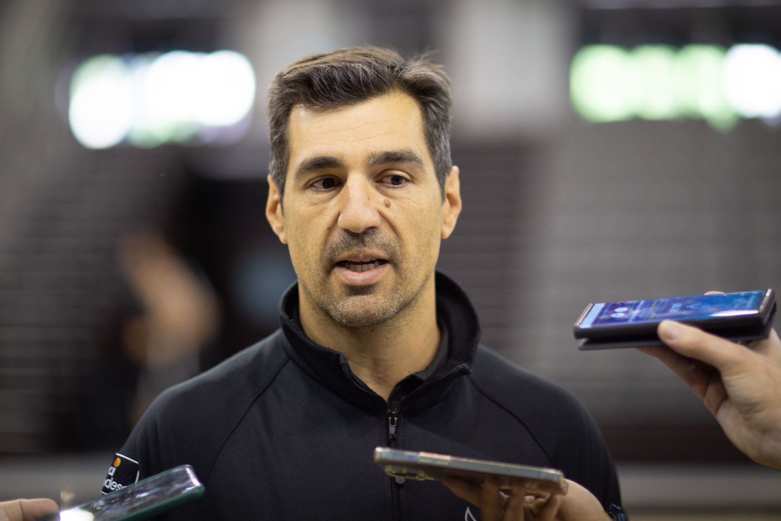 Pablo Pin durante la rueda de prensa en el Palacio de Deportes.