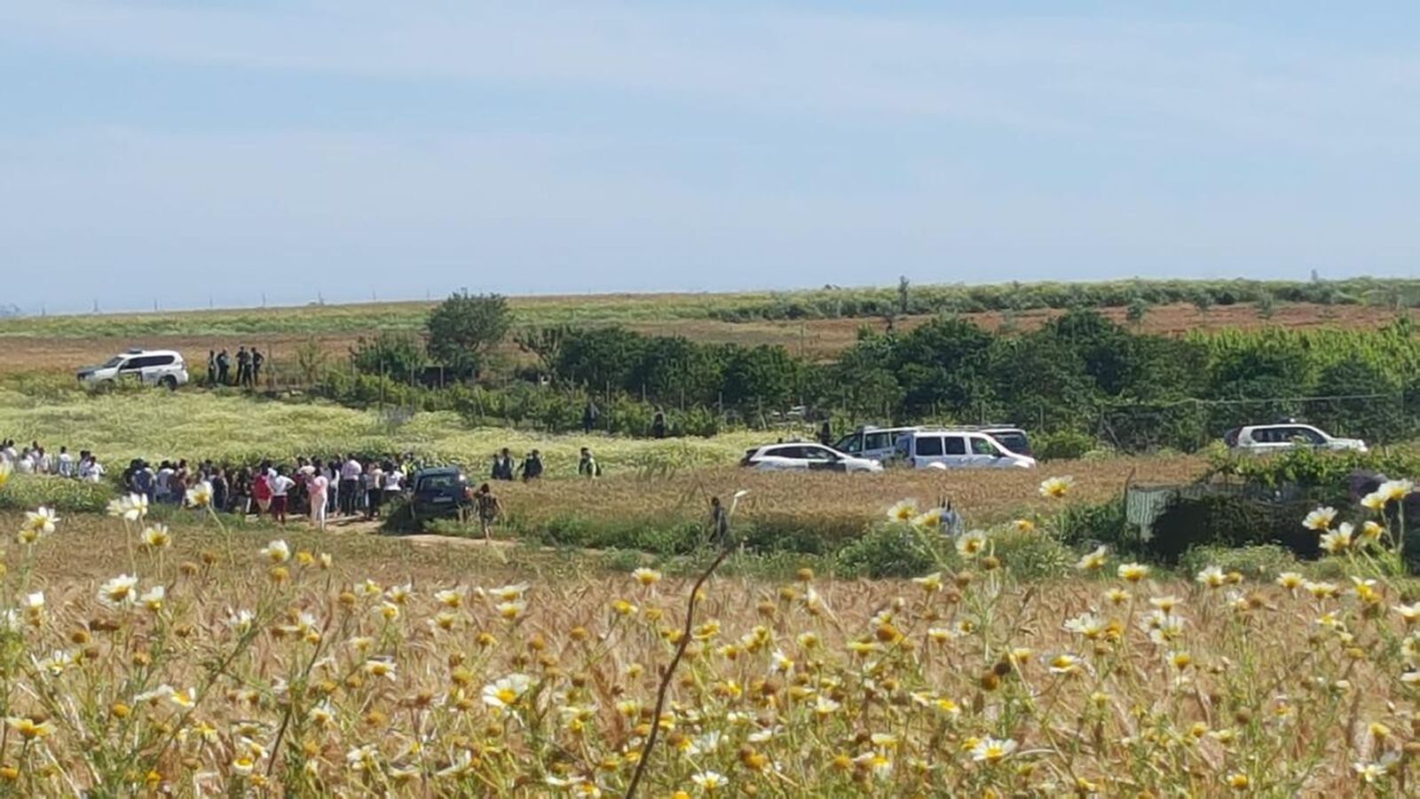 La zona donde un hombre fue asesinado a tiros por otro en Rociana el 5 de mayo.
