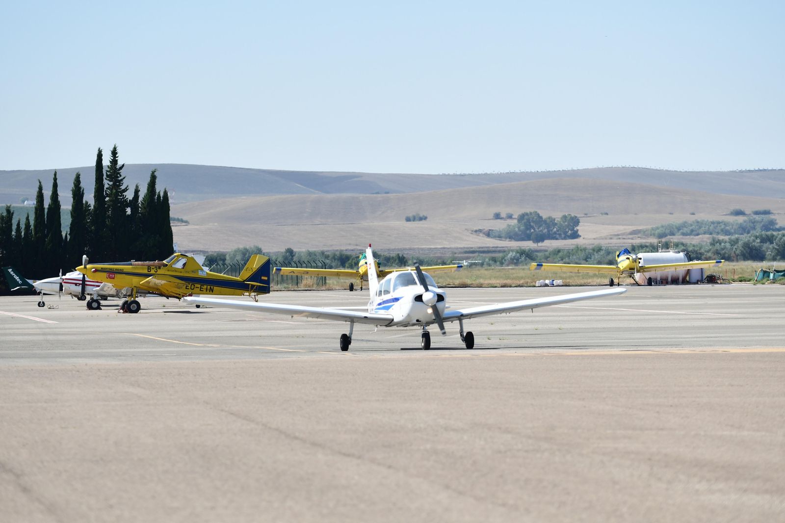 Una avioneta en el aeropuerto de Córdoba.