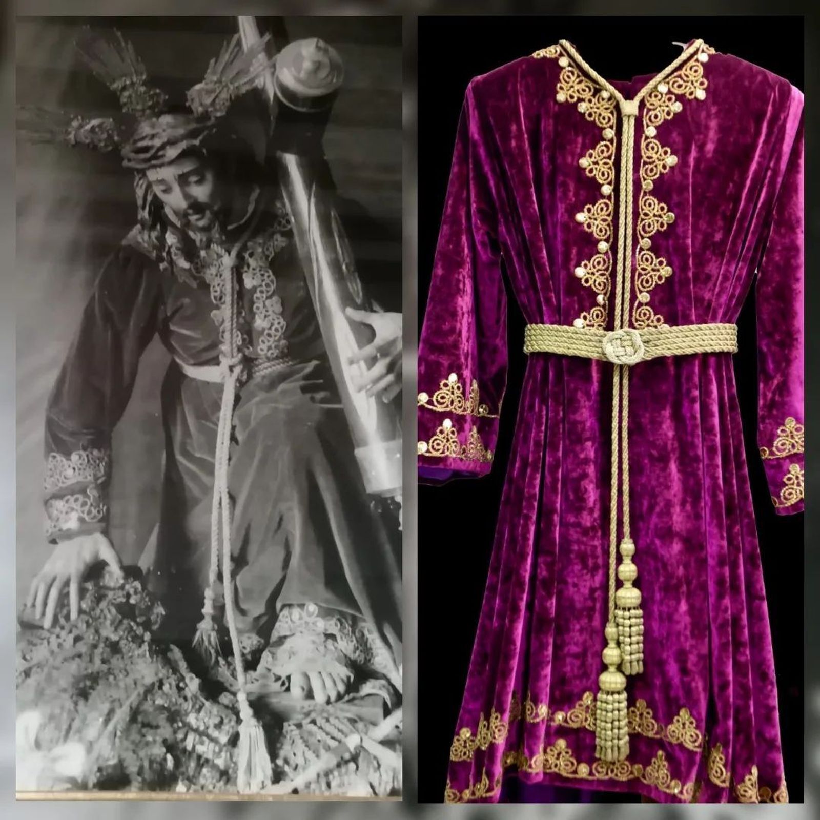 El Cristo de las Tres Caídas con la desaparecida túnica y la actual