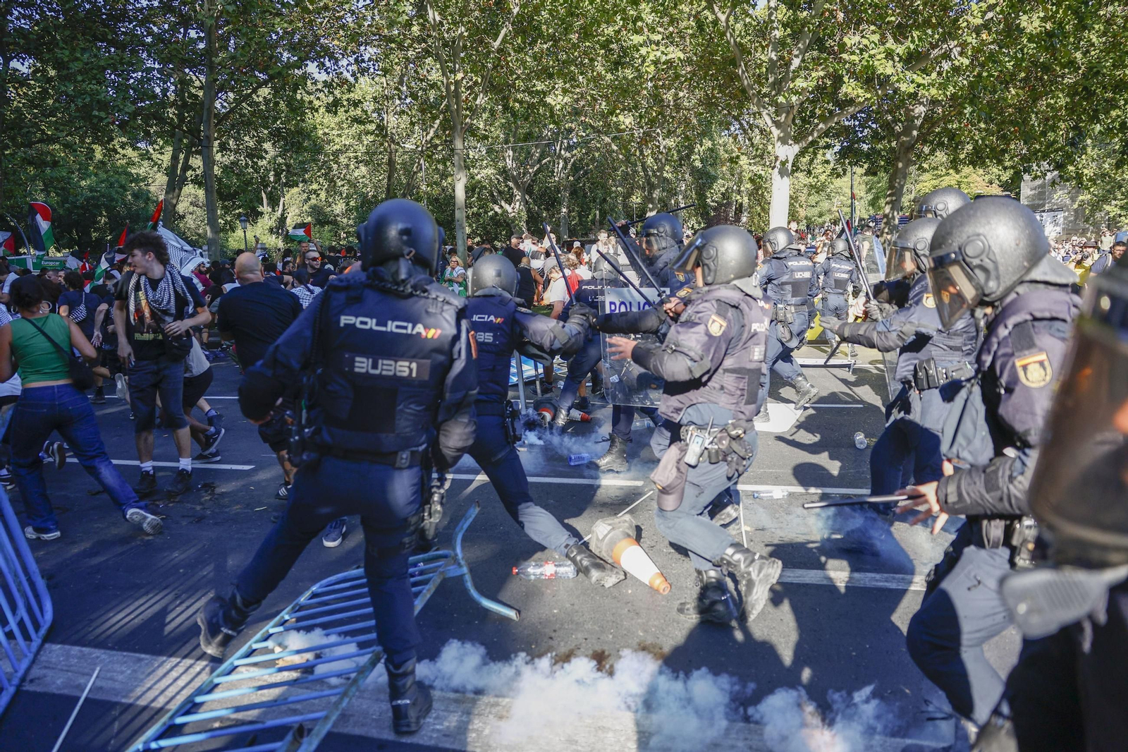 Las fotos de la protestas propalestinas que han obligado a cancelar la última etapa de la Vuelta a España