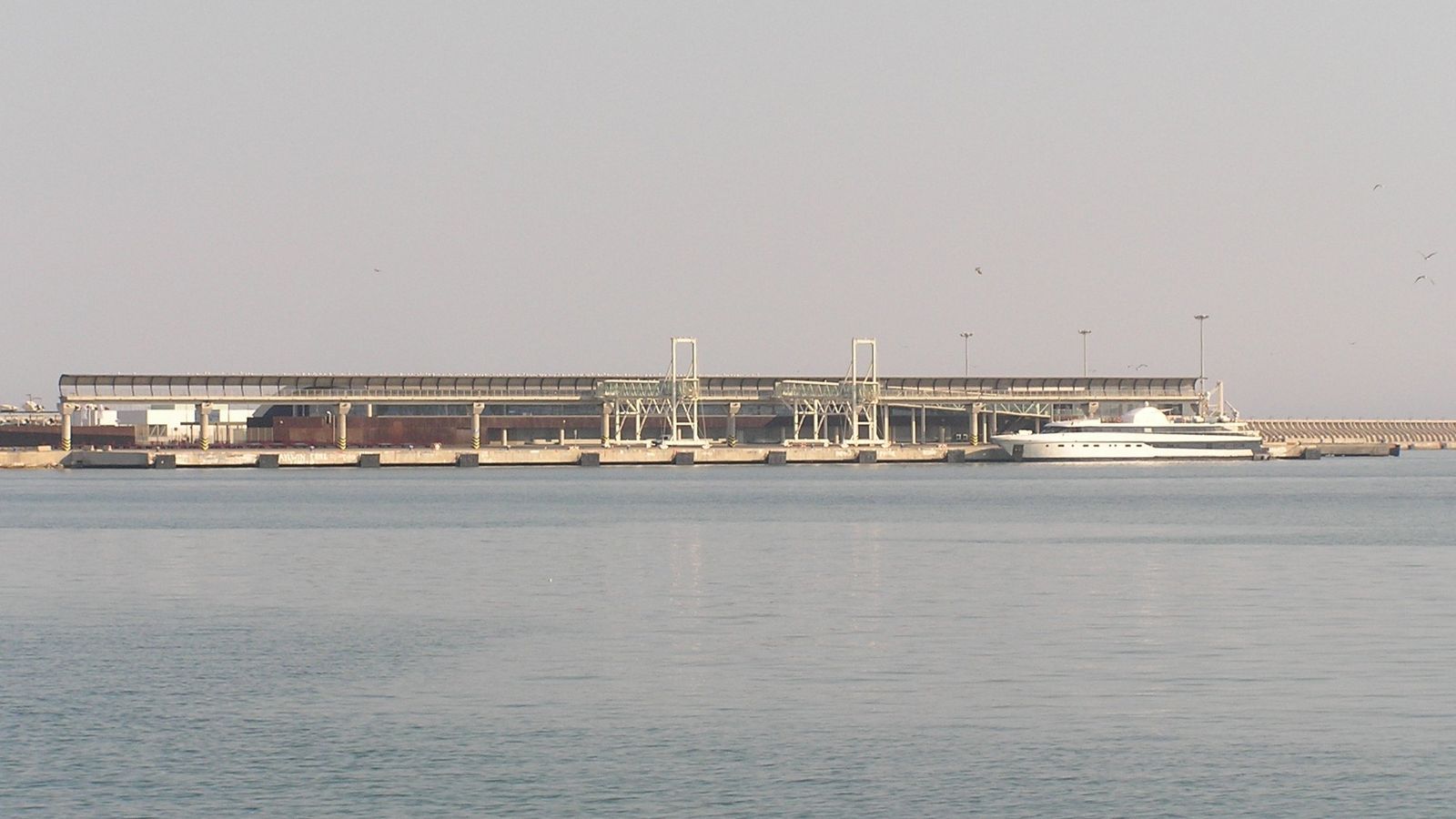 El 'Harmony G.', el buque de turistas más pequeño que ha atracado en la terminal norte, el 24 de agosto