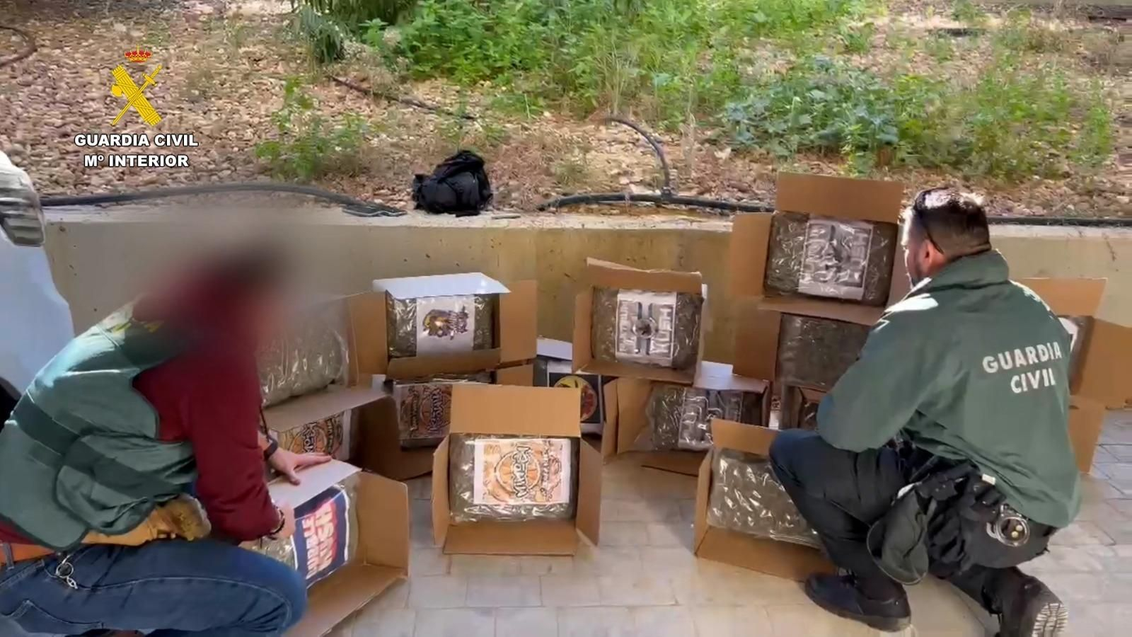 La droga era ocultada en cajas entre elementos decorativos.