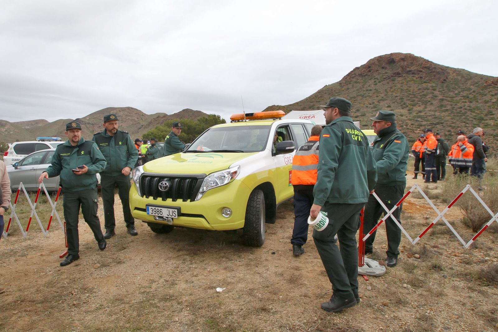 Dispositivo de búsqueda del pequeño Gabriel Cruz en Las Hortichuelas, el más grande efectuado en España.