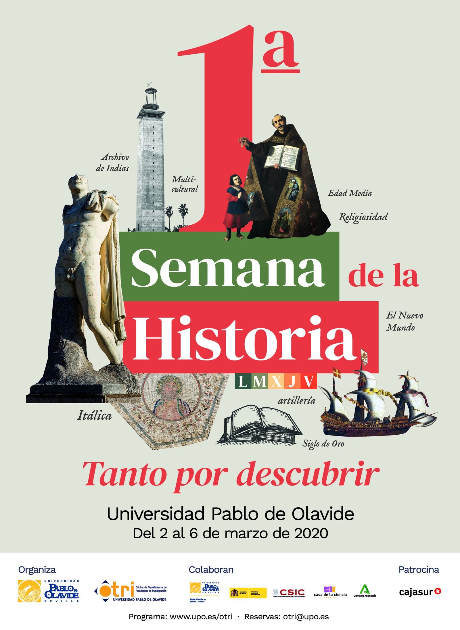 Cartel de la I Semana de la Historia de la Universidad Pablo de Olavide.