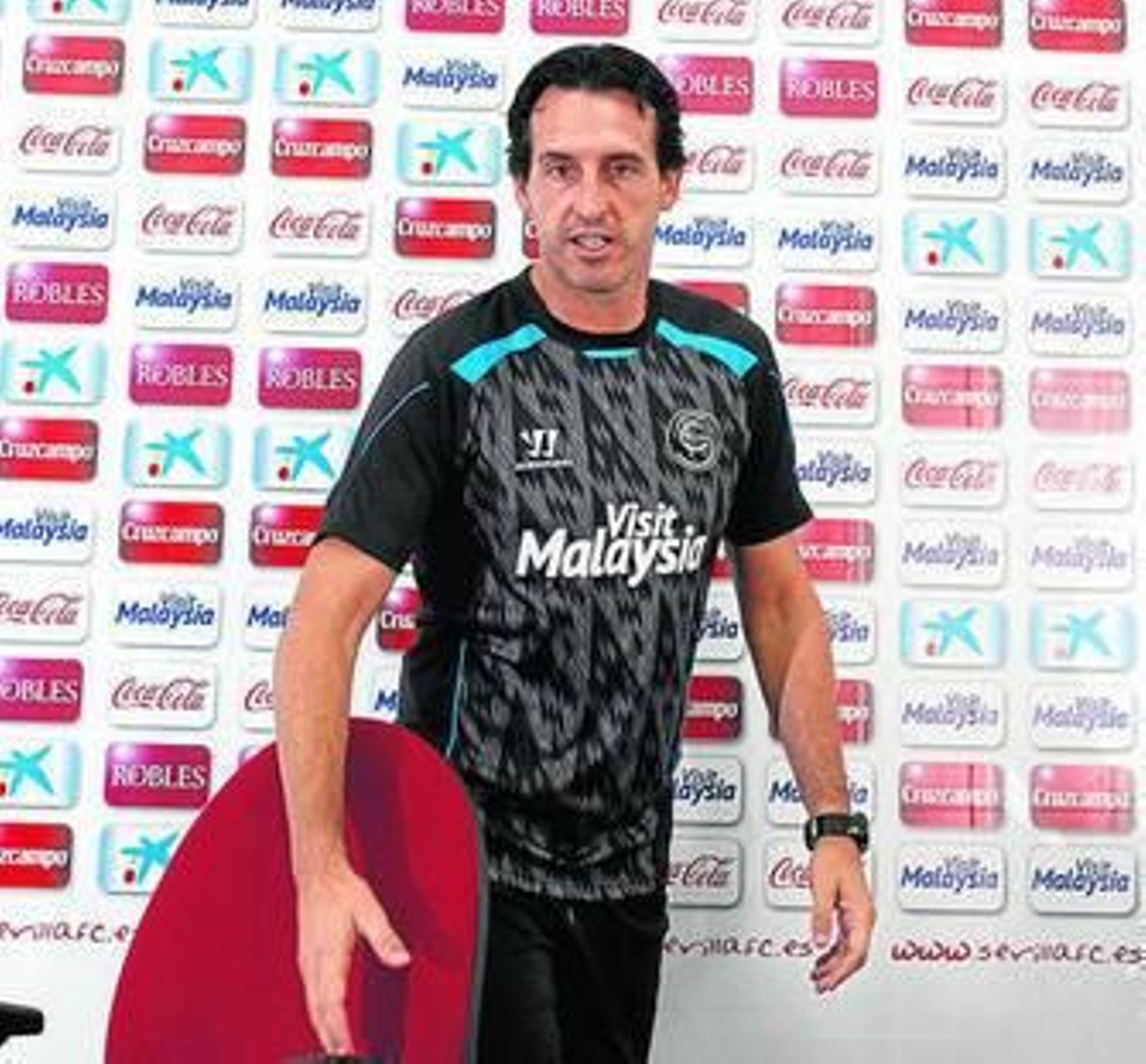 Unai Emery, ayer durante su rueda de prensa oficial previa al Sevilla-Real Sociedad.