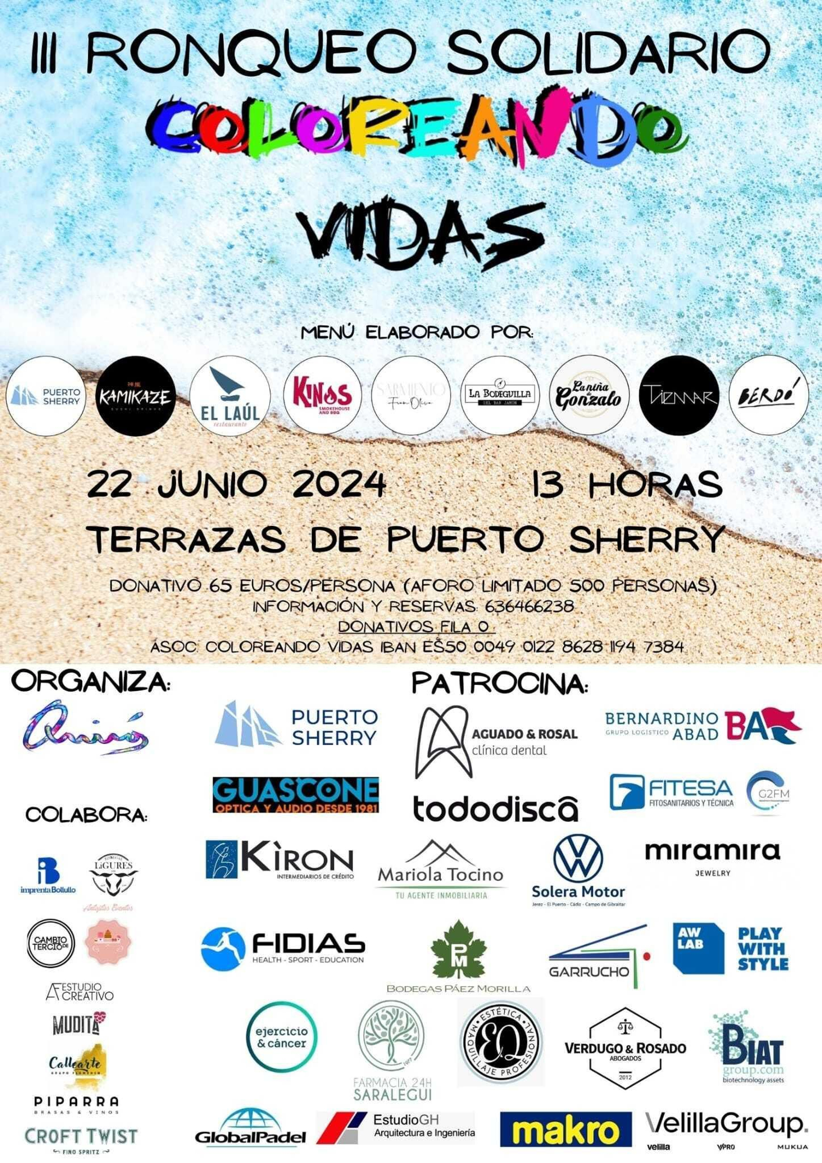 Cartel del III Ronqueo Solidario Coloreando Vidas