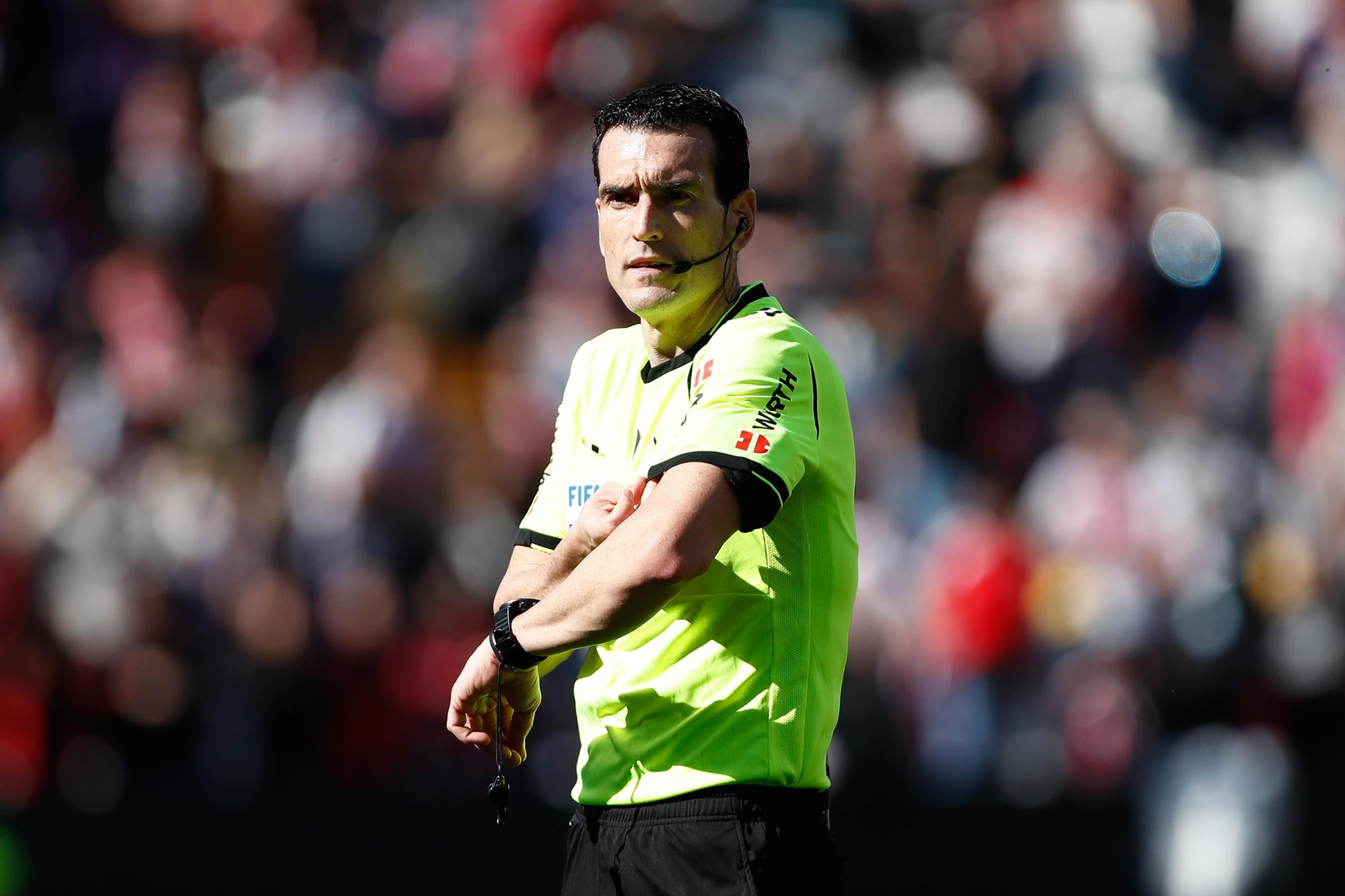 El valenciano Juan Martínez Munuera, en el Rayo-Sevilla de la pasada Liga.