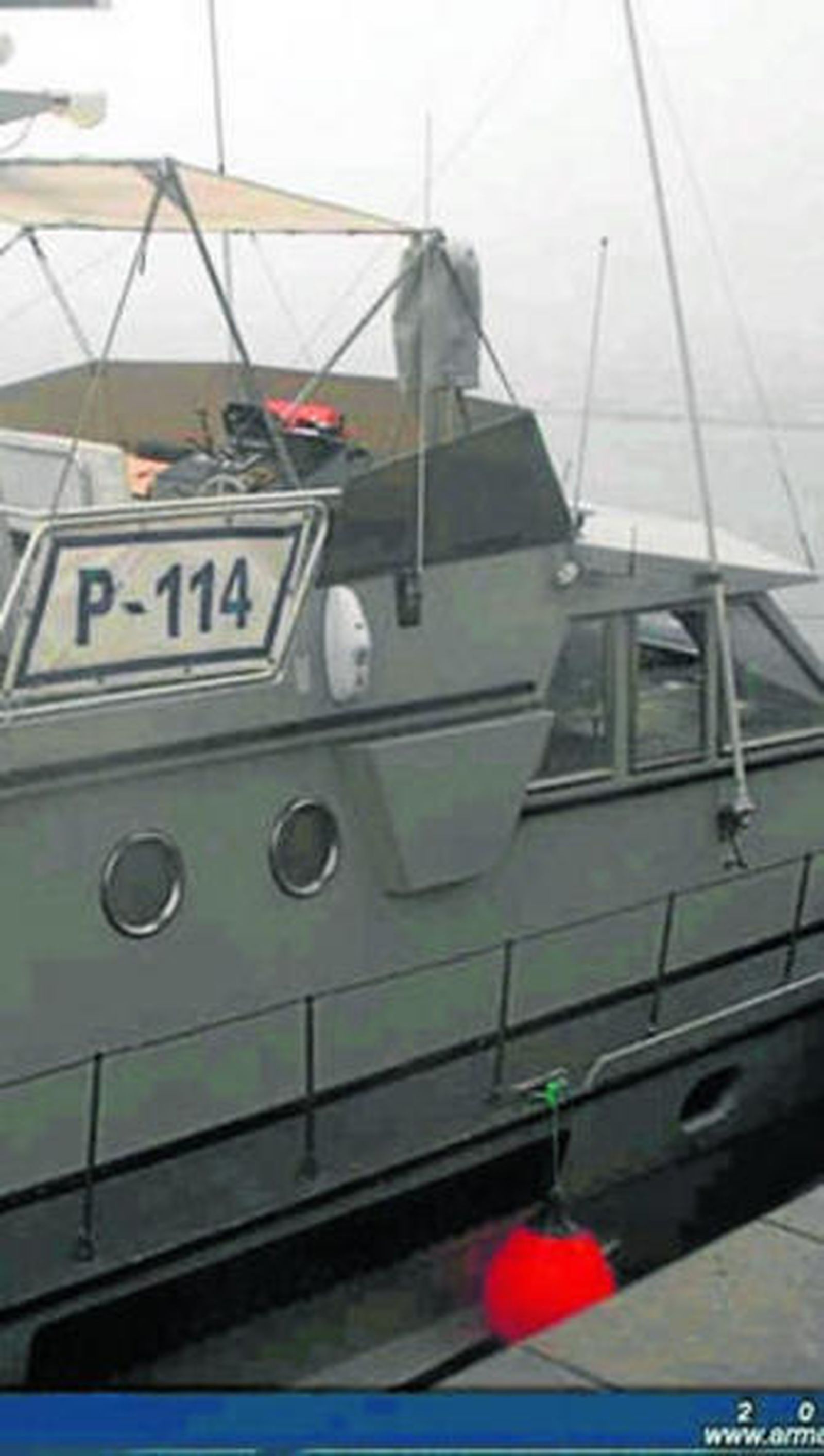 El patrullero P-114, en una fotografía distribuida por la Armada.