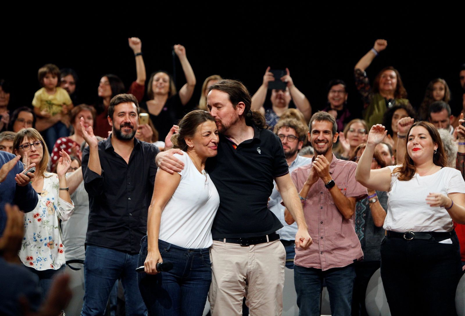 Pablo Iglesias y Yolanda Díaz, en la anterior campaña electoral.