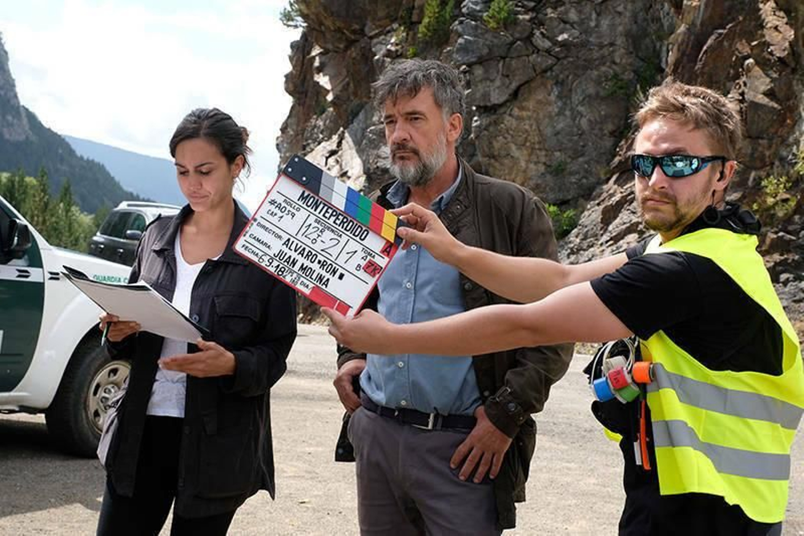 Franciso Lorenzo y Megan Montaner en pleno rodaje