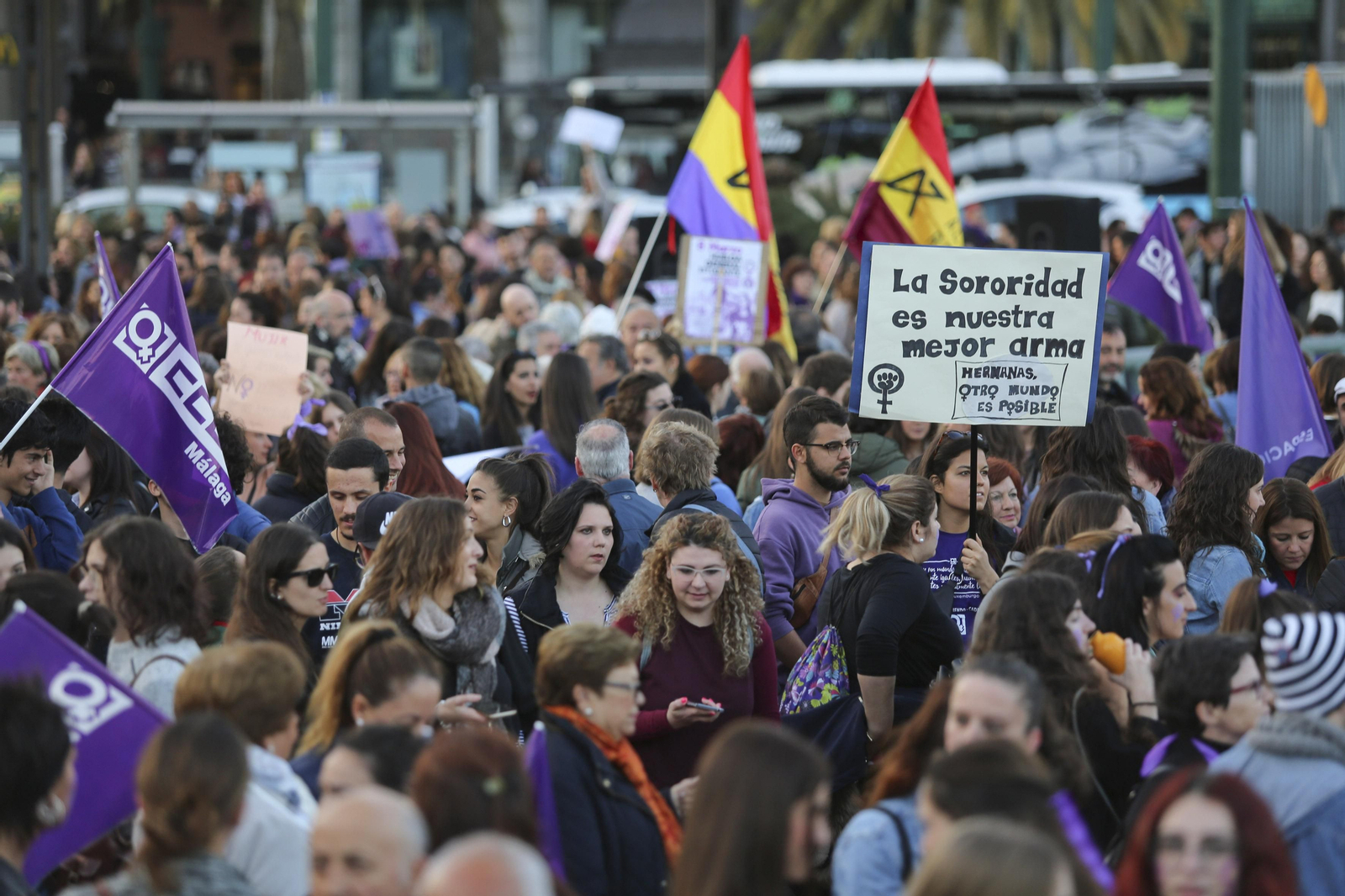 Las imágenes de la manifestación del Día de la Mujer en Málaga