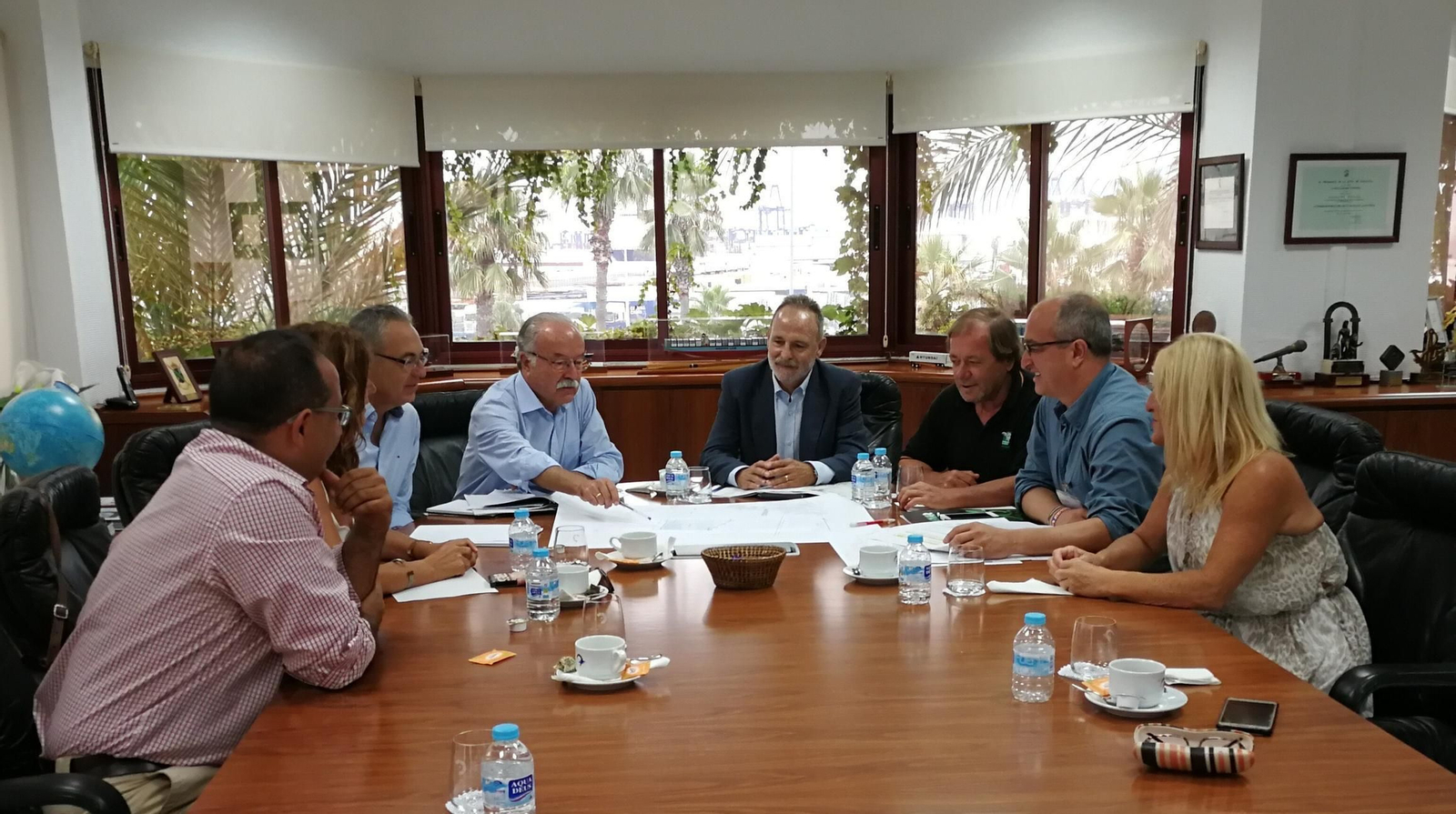 Encuentro de ayer del PSOE, Verdemar y la Autoridad Portuaria.