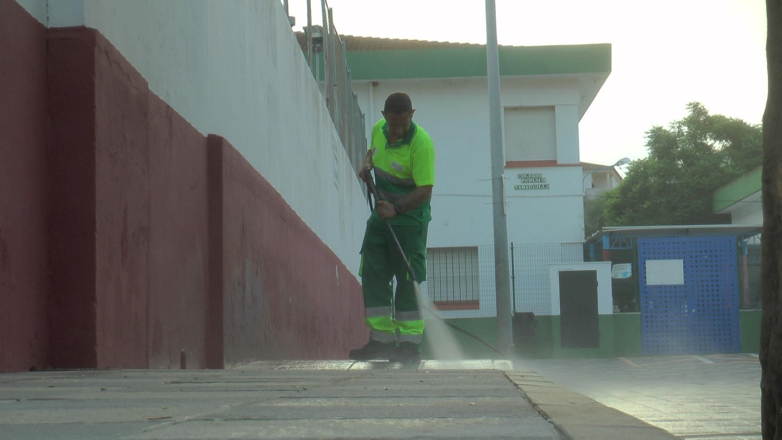 Tareas de desinfección en San Roque.
