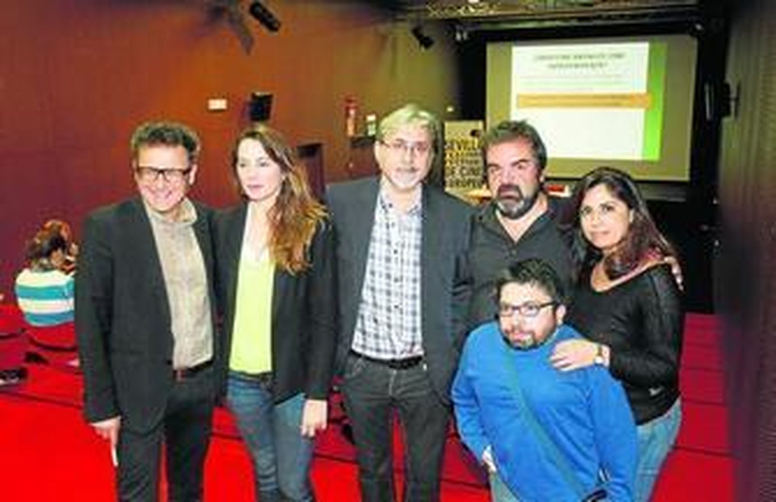 J. L. Cienfuegos, Cuca Escribano, Javier Paisano, Gervasio Iglesias, J. A. Bermúdez y Lourdes Palacios, en el Cicus.