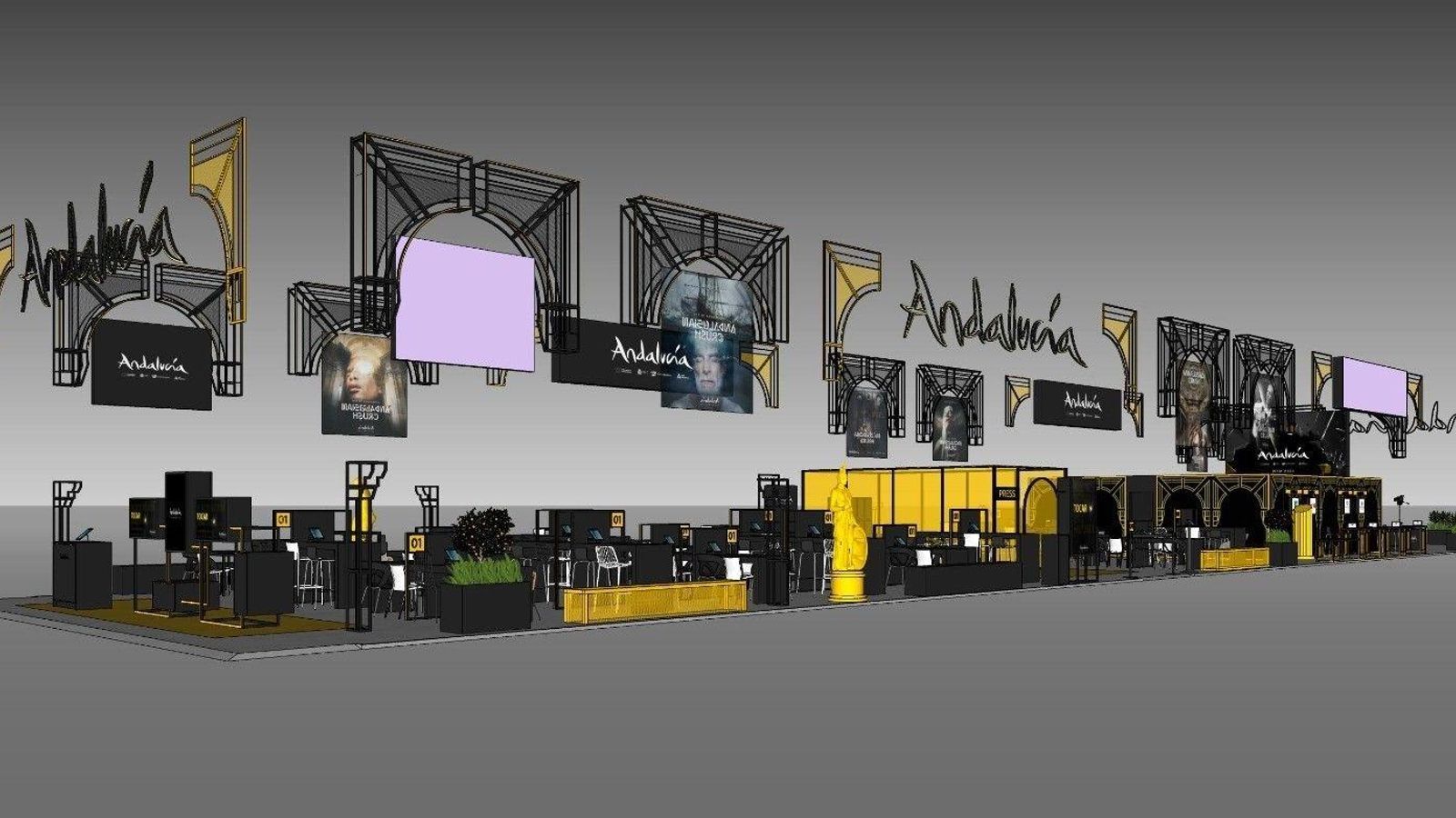 Recreación del stand de Andalucía en la feria turística de este año