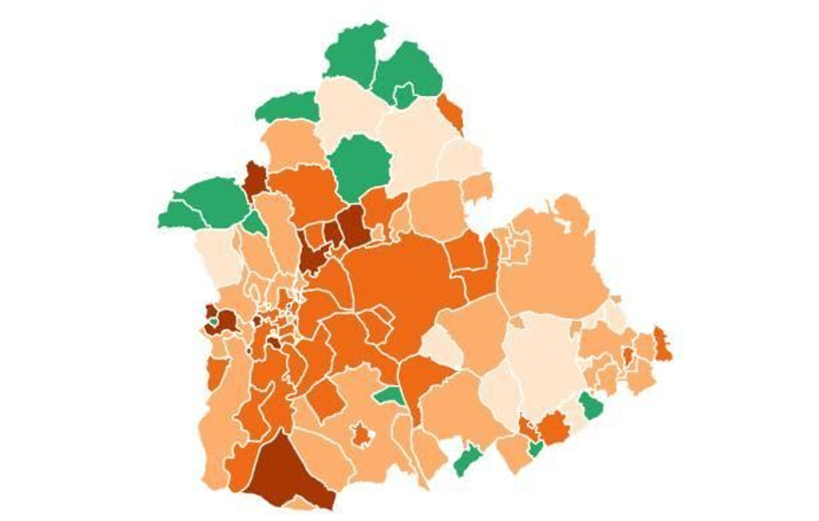 Mapa del Covid en Sevilla.