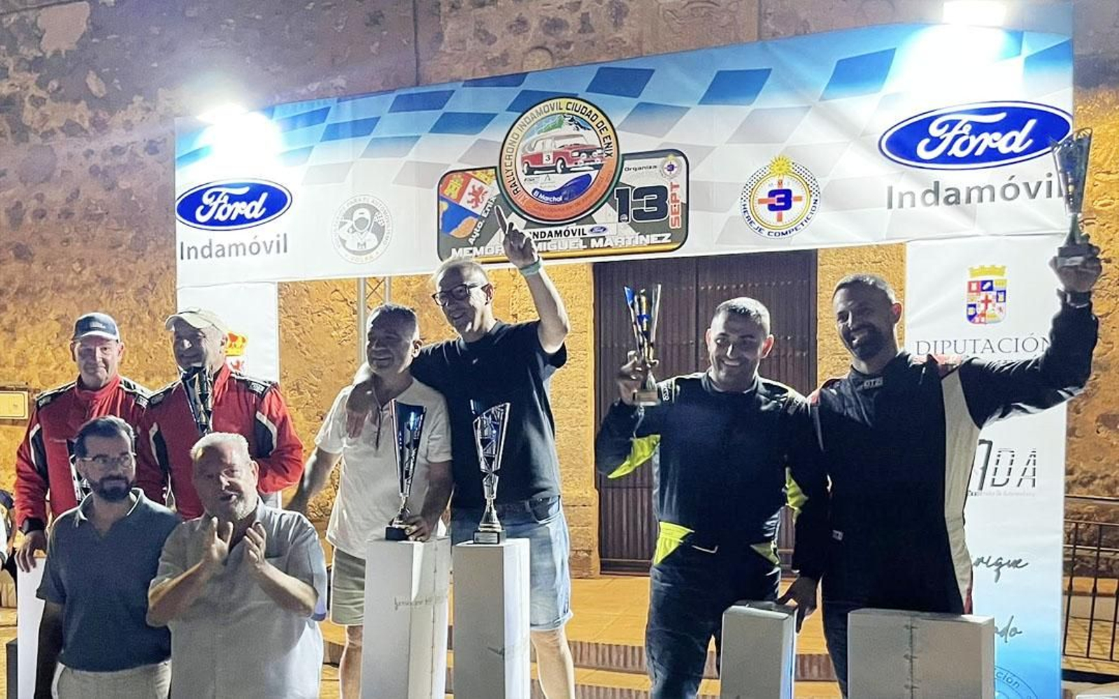 Uno de los podios del Rallycrono Indamóvil Ciudad de Enix celebrado este pasado fin de semana en la localidad almeriense.