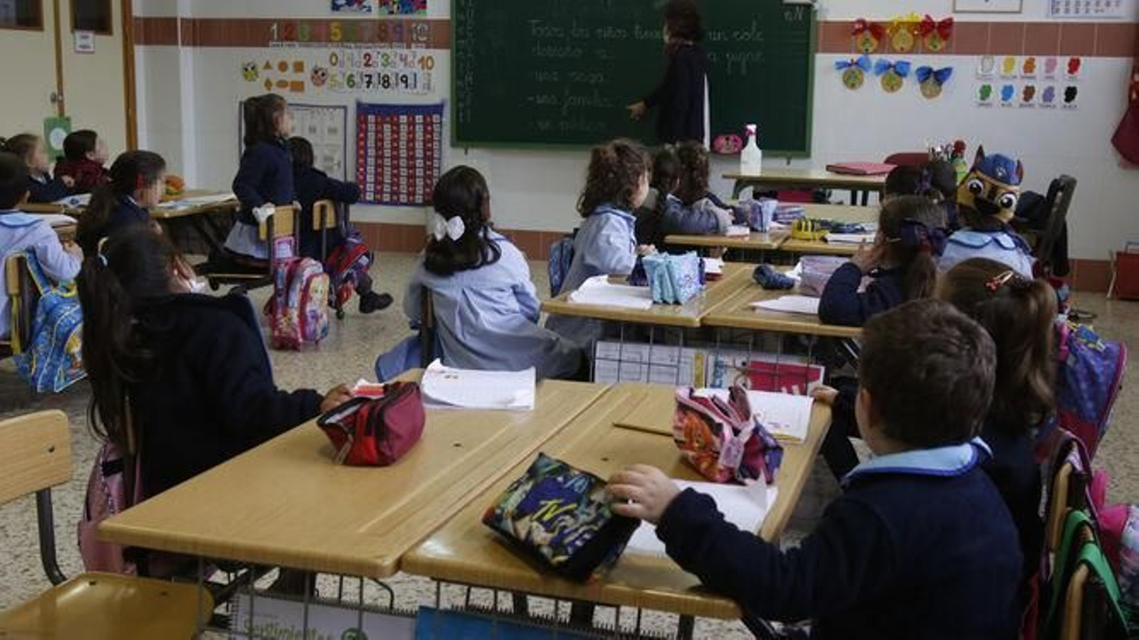 Niños en un colegio de Primaria.