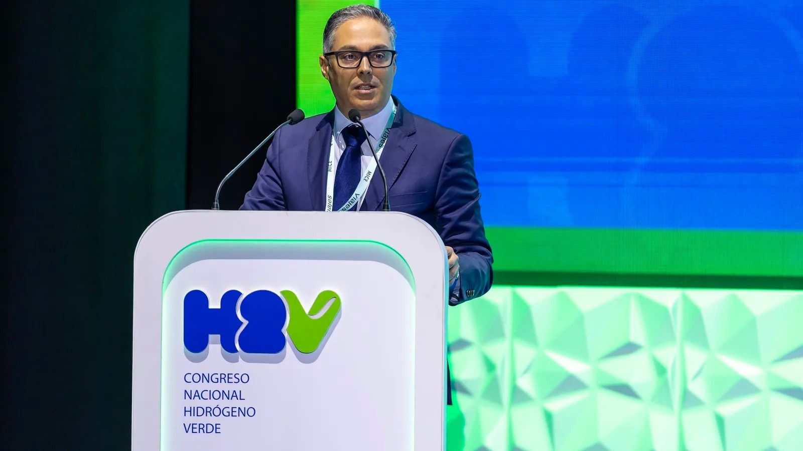 Alberto Rabanal, CEO de Avalon Renovables, durante una intervención reciente en el Congreso Nacional de Hidrógeno Verde en Huelva.